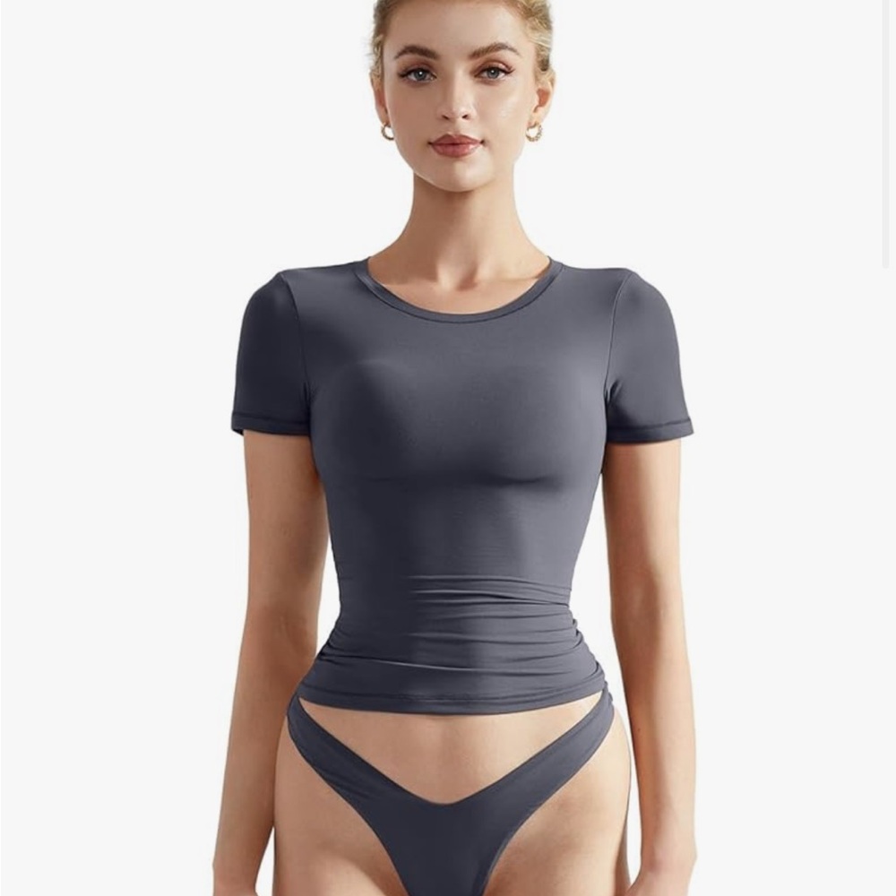 SUUKSESS Ash Gray Short Sleeve Top